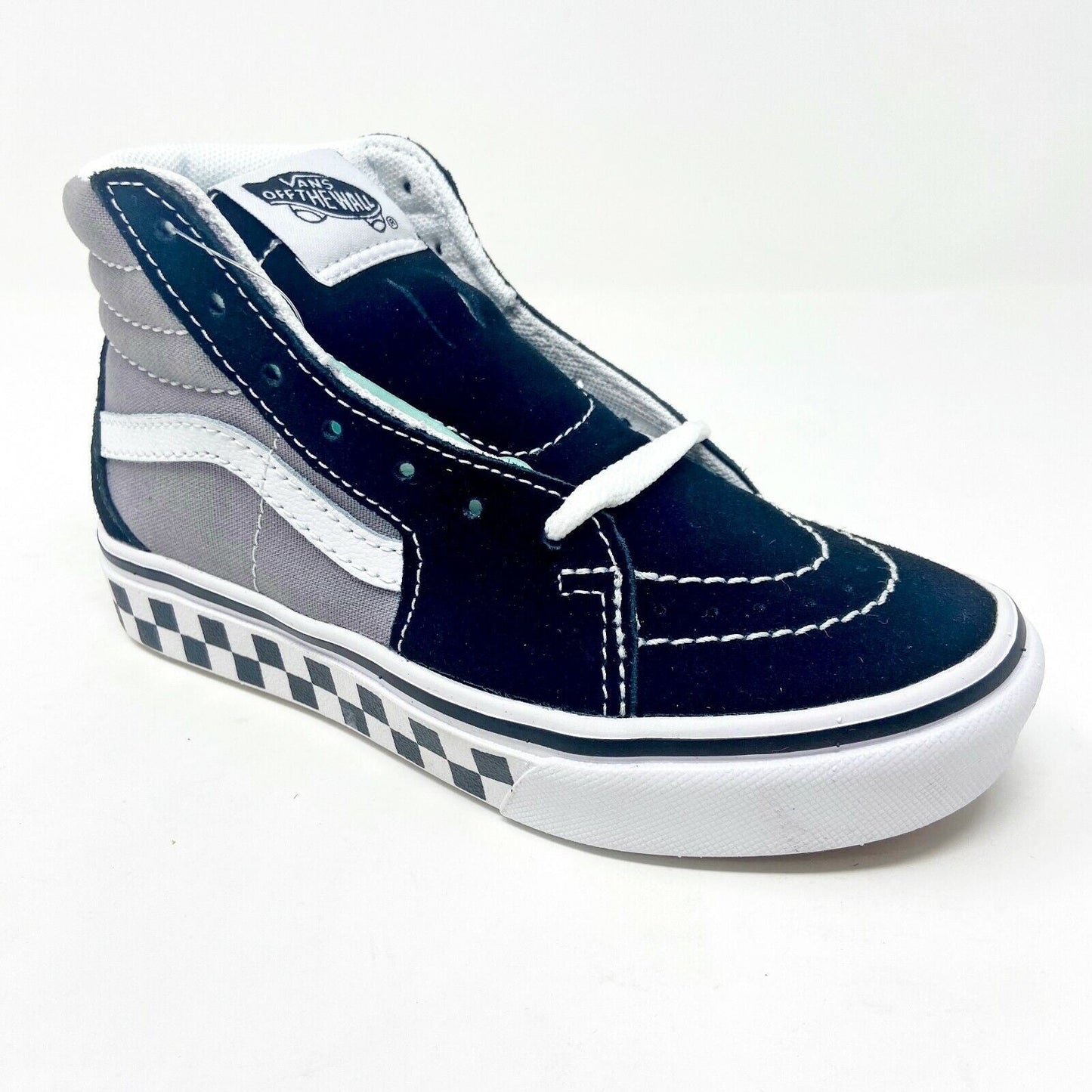 Vans Sk8 Hi Comfycush (Tape Mix) Black Frost Grey Kids Casual Shoes