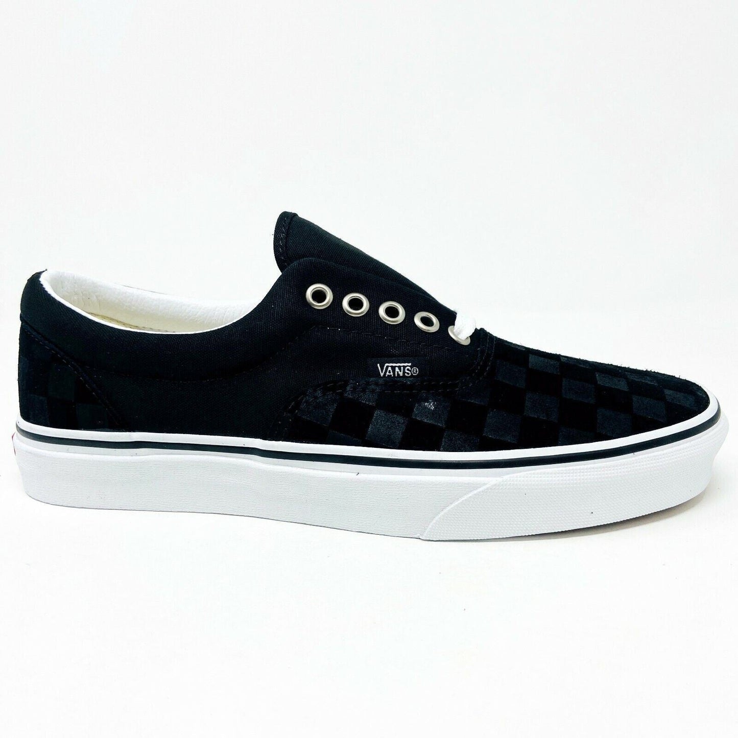 Vans Era (Deboss Checkerboard) Black True White Womens Classic Shoes Sneakers