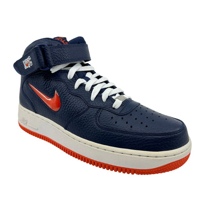 Nike Air Force 1 Mid '07 Midnight Navy Orange Mens Athletic NYC Jewel Sneaker