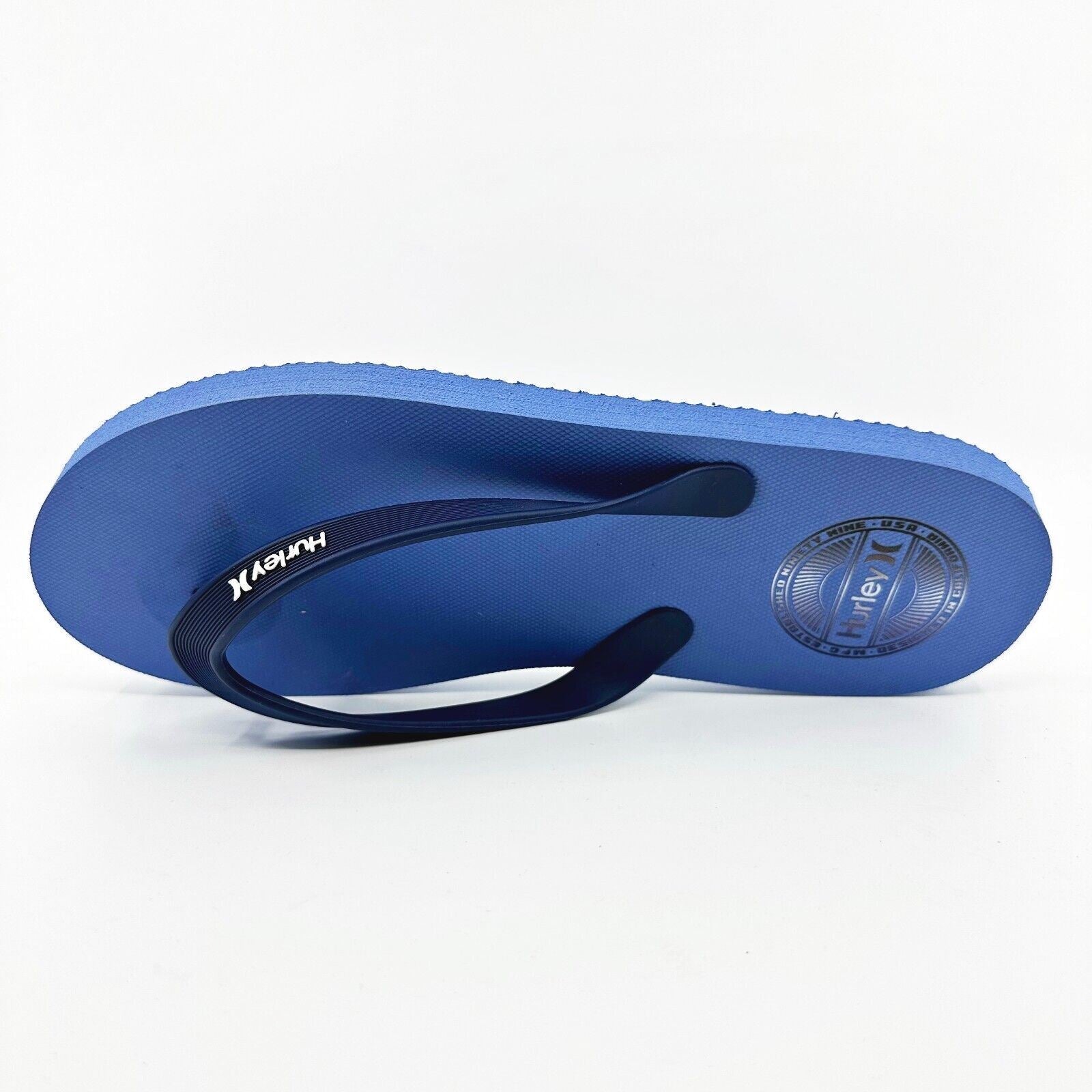 Hurley Mens Blue Logo Flip Flop Pool Beach Sandals