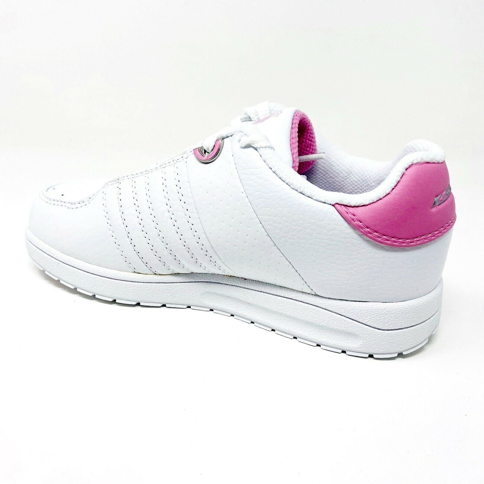 K-Swiss Wolert White Bubble Gum Pink Girls Kids Casual Shoes Sneakers 51376136