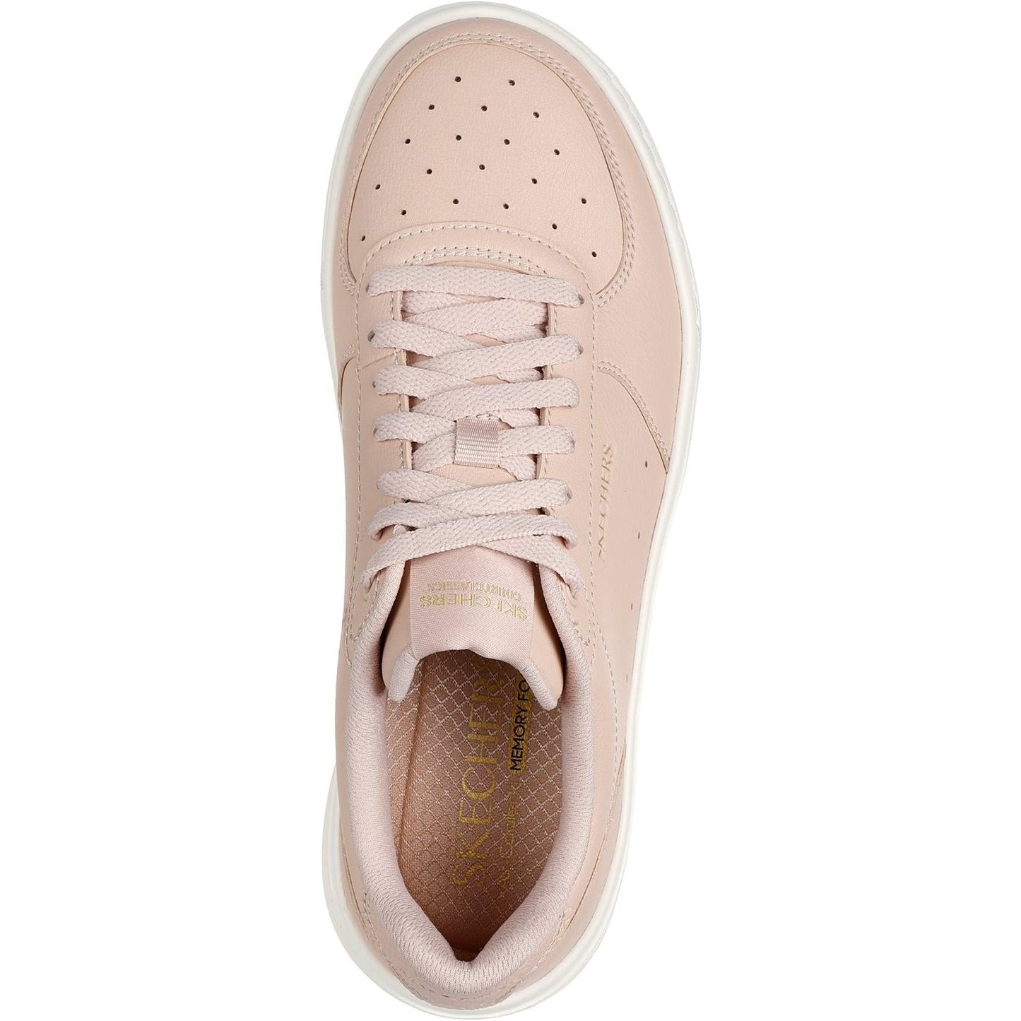 Women's Wide Fit Skechers 185110 Court Classics Grand 92 Be Lifted Trainers - Nude