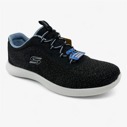 Skechers Vapor Foam Lite Revolve Black Blue Womens Athletic Sneaker