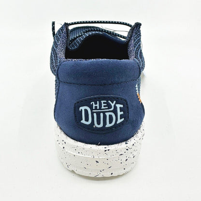 Hey Dude Wally Youth Sport Mesh Navy Kids Comfort Slip On Shoes