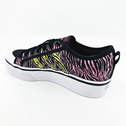 Adidas Originals Nizza Platform Black Yellow Pink Zebra Womens Sneakers IE9626