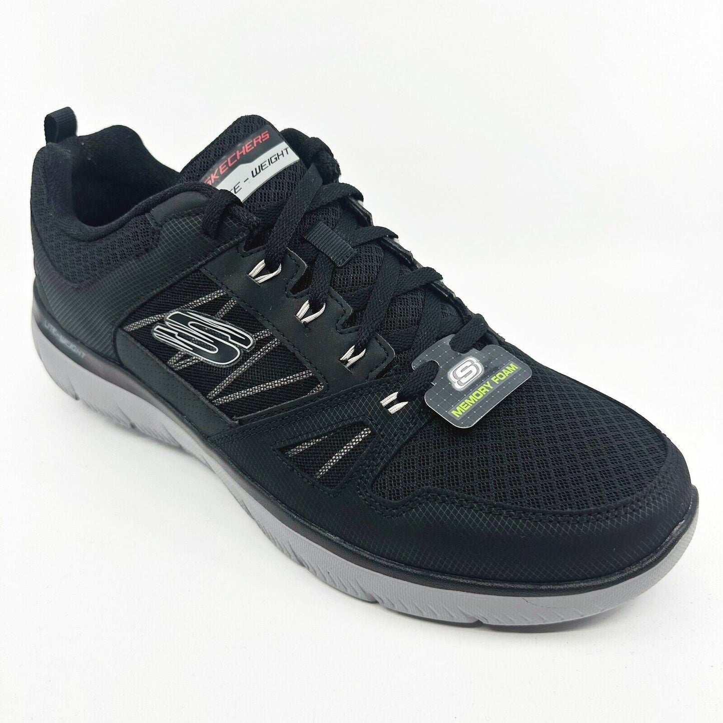 Skechers Summits New World Black Gray Mens Size 13 Athletic Sneakers