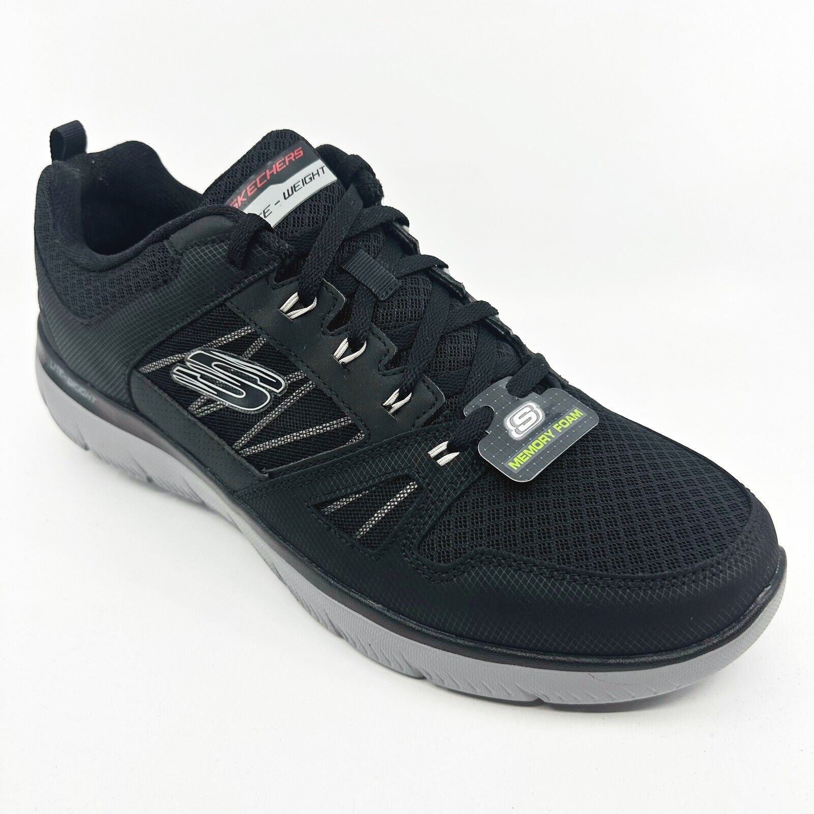 Skechers Summits New World Black Gray Mens Size 13 Athletic Sneakers