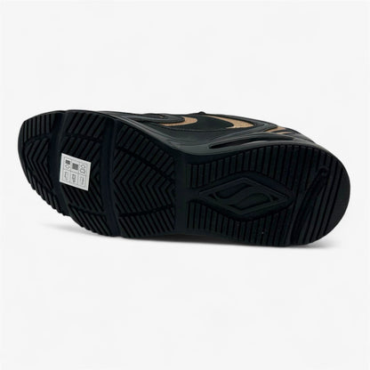Skechers Tres Air Uno Shimm Airy Black Rose Gold Womens Athletic Sneaker