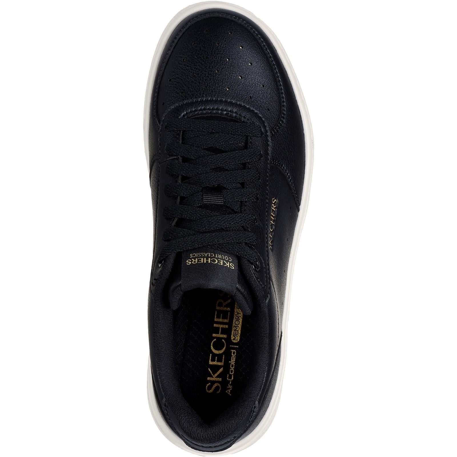 Women's Wide Fit Skechers 185110 Court Classics Grand 92 Be Lifted Trainers - Black
