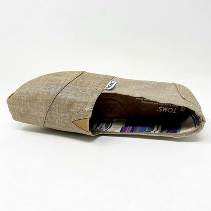 Toms Classics Champagne Metallic Linen Womens Size 6 Slip On Casual Flat Shoes