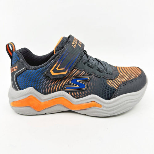 Skechers S Lights Erupters IV Charcoal Orange Kids Boys Size 11.5 Sneakers