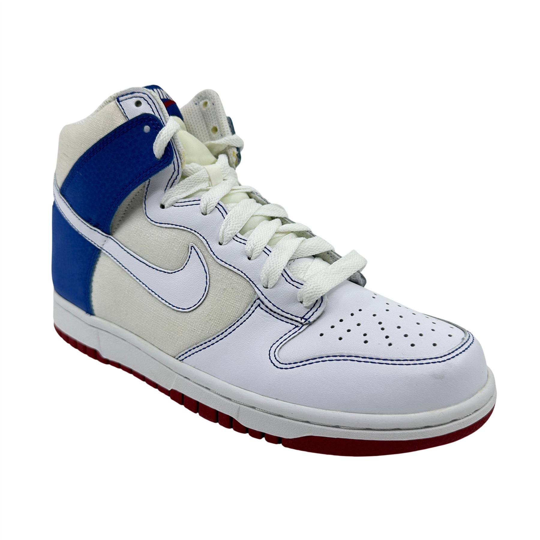 Nike Dunk High White Blue Red Womens Athletic Sneaker