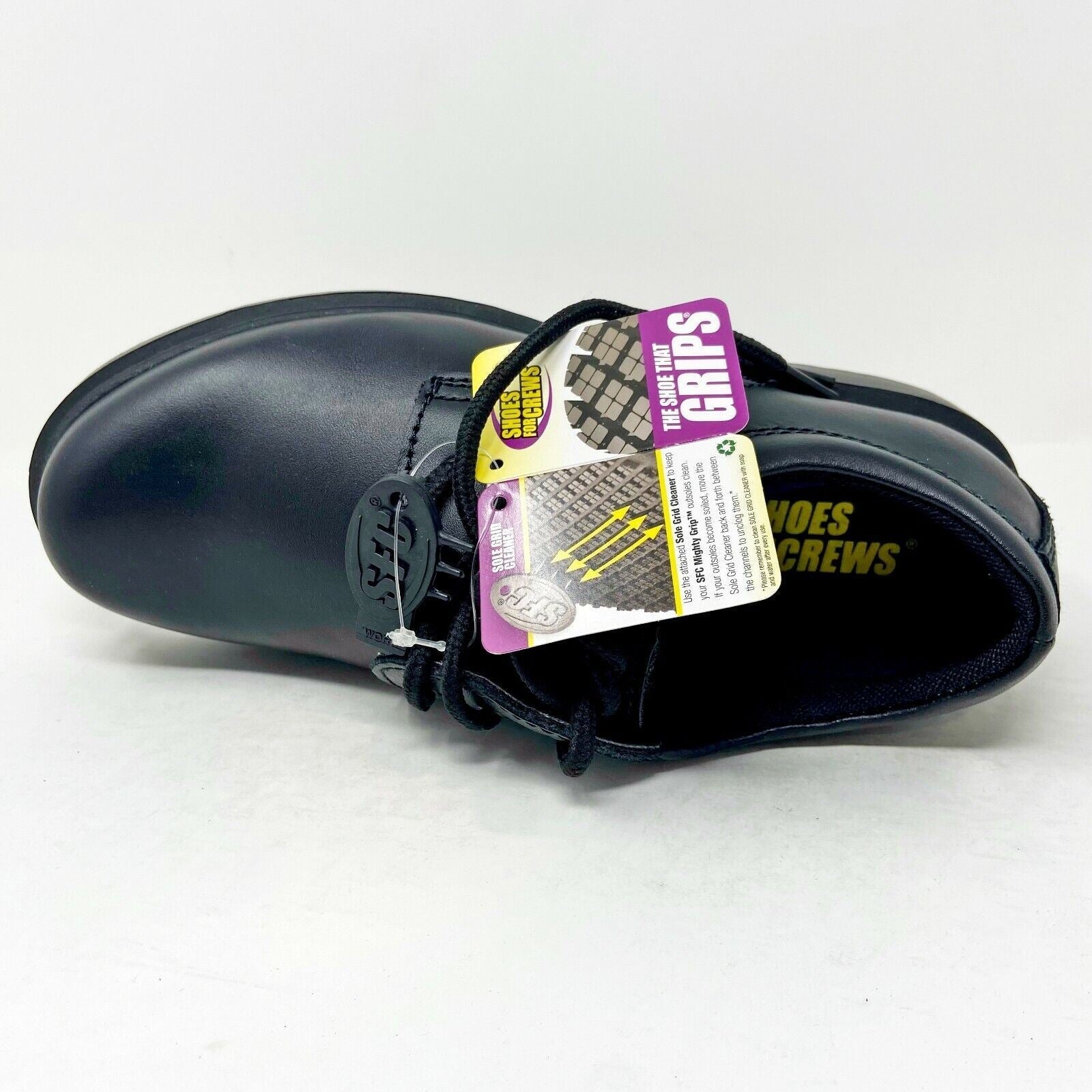 Shoes for Crews SFC Slip Resistant Black Oxford Womens Work Crew Shoes