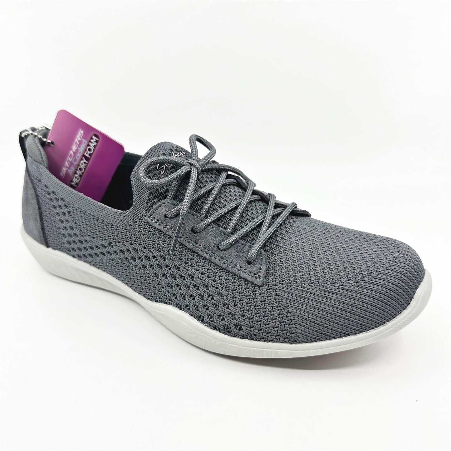 Skechers Newbury St Casually Charcoal Womens Slip On Sneakers