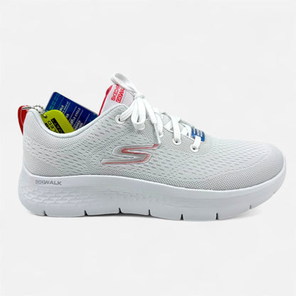 Skechers Go Walk Flex Kali White Hot Coral Womens Athletic Ultra Go Sneaker
