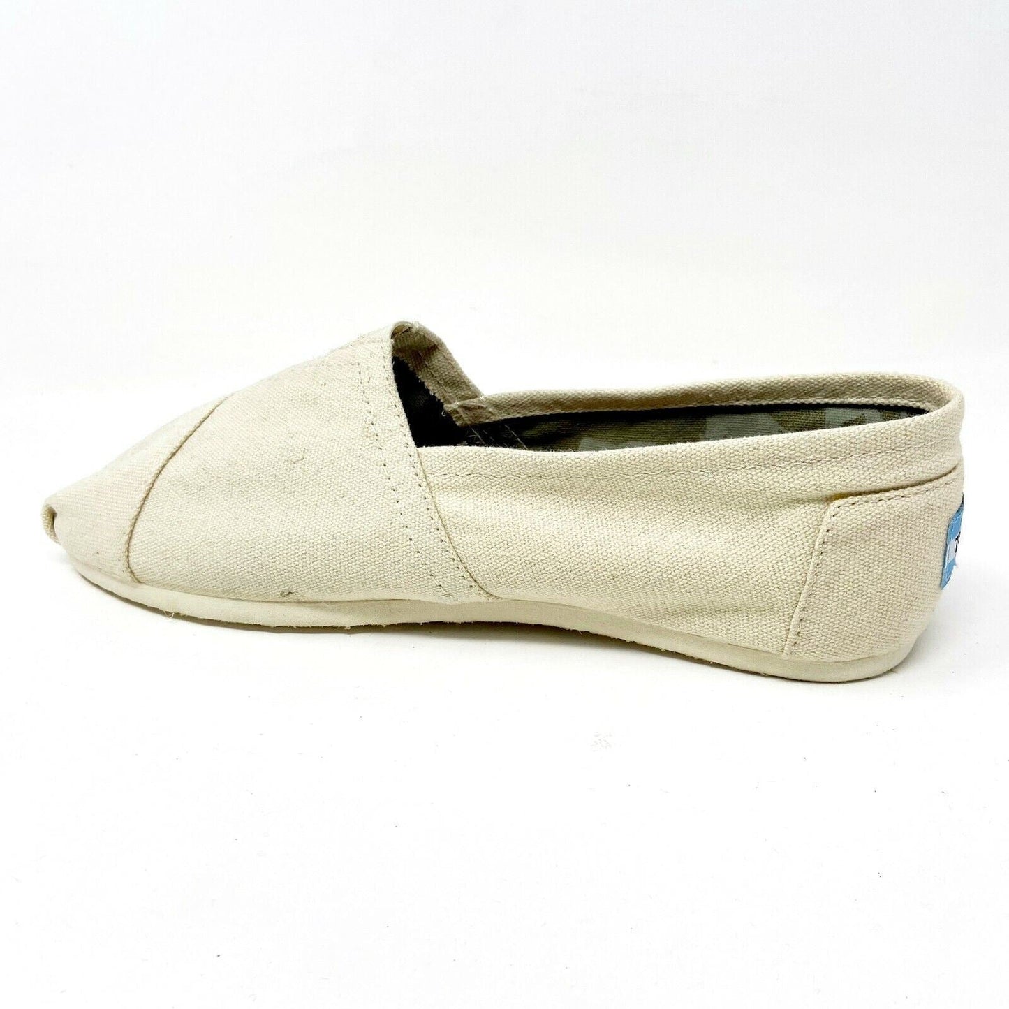 Toms Classics Natural Canvas Womens Slip On Casual Canvas Flat Shoes
