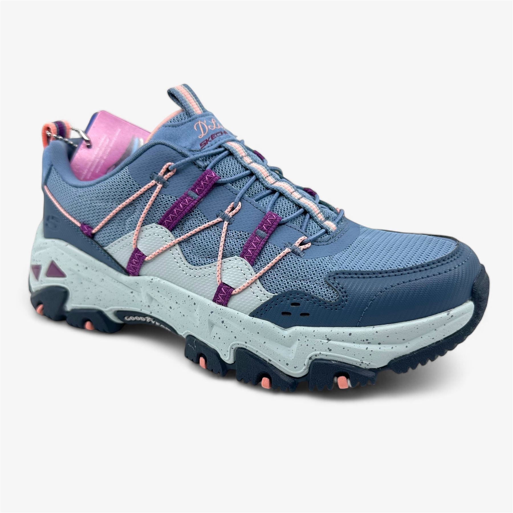 Skechers D'Lites Hikers Hillock Slate Pink Womens Good Year Outsoles Sneaker