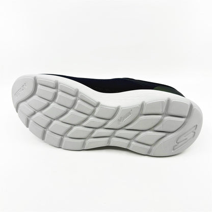 Skechers Go Run Lite Navy Lime Mens Slip On Sneakers