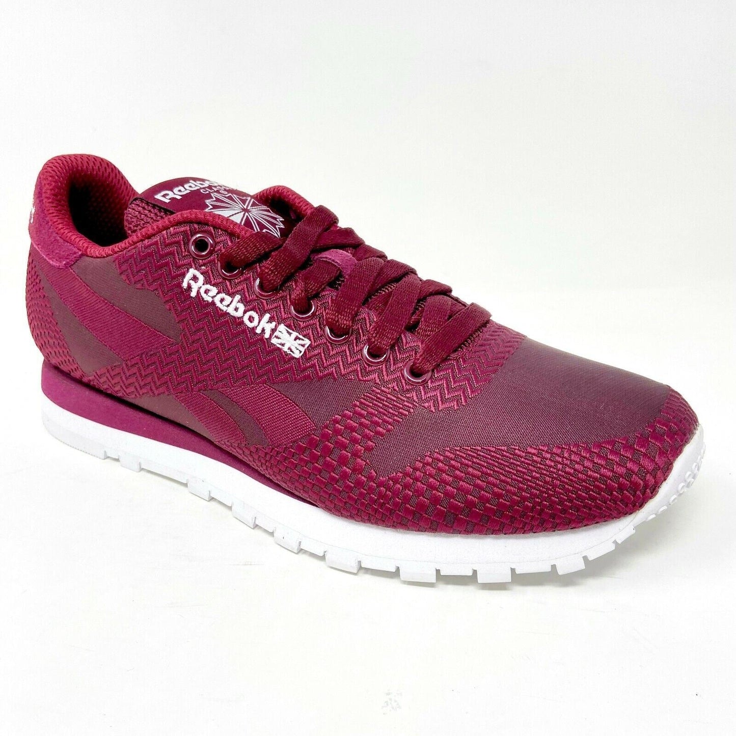 Reebok Classic Runner Jacquard Burgundy Mens 6 Womens 7.5 V66662