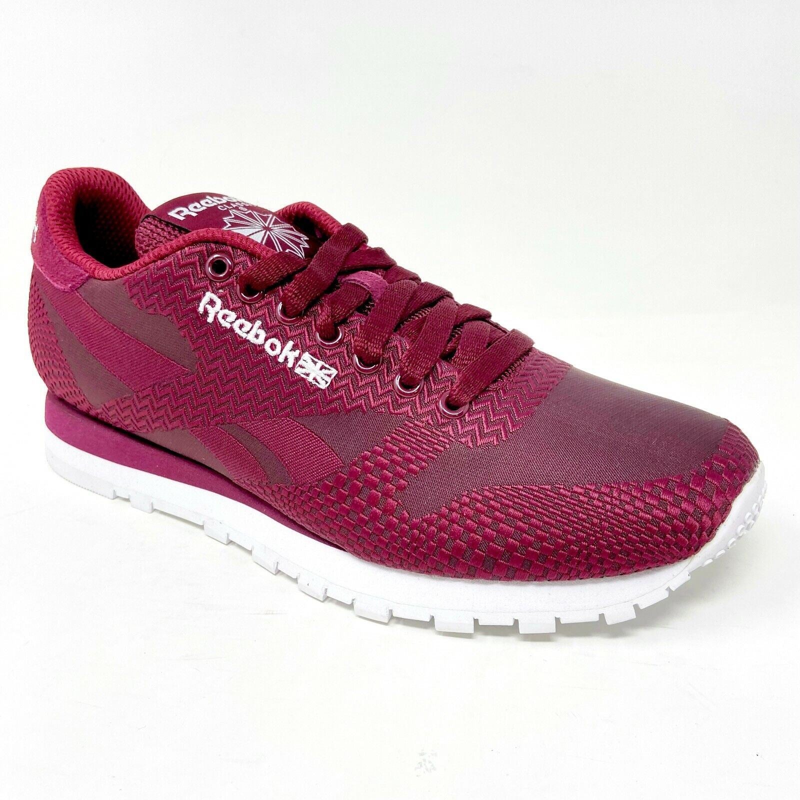 Reebok Classic Runner Jacquard Burgundy Mens 6 Womens 7.5 V66662