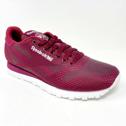 Reebok Classic Runner Jacquard Burgundy Mens 6 Womens 7.5 V66662