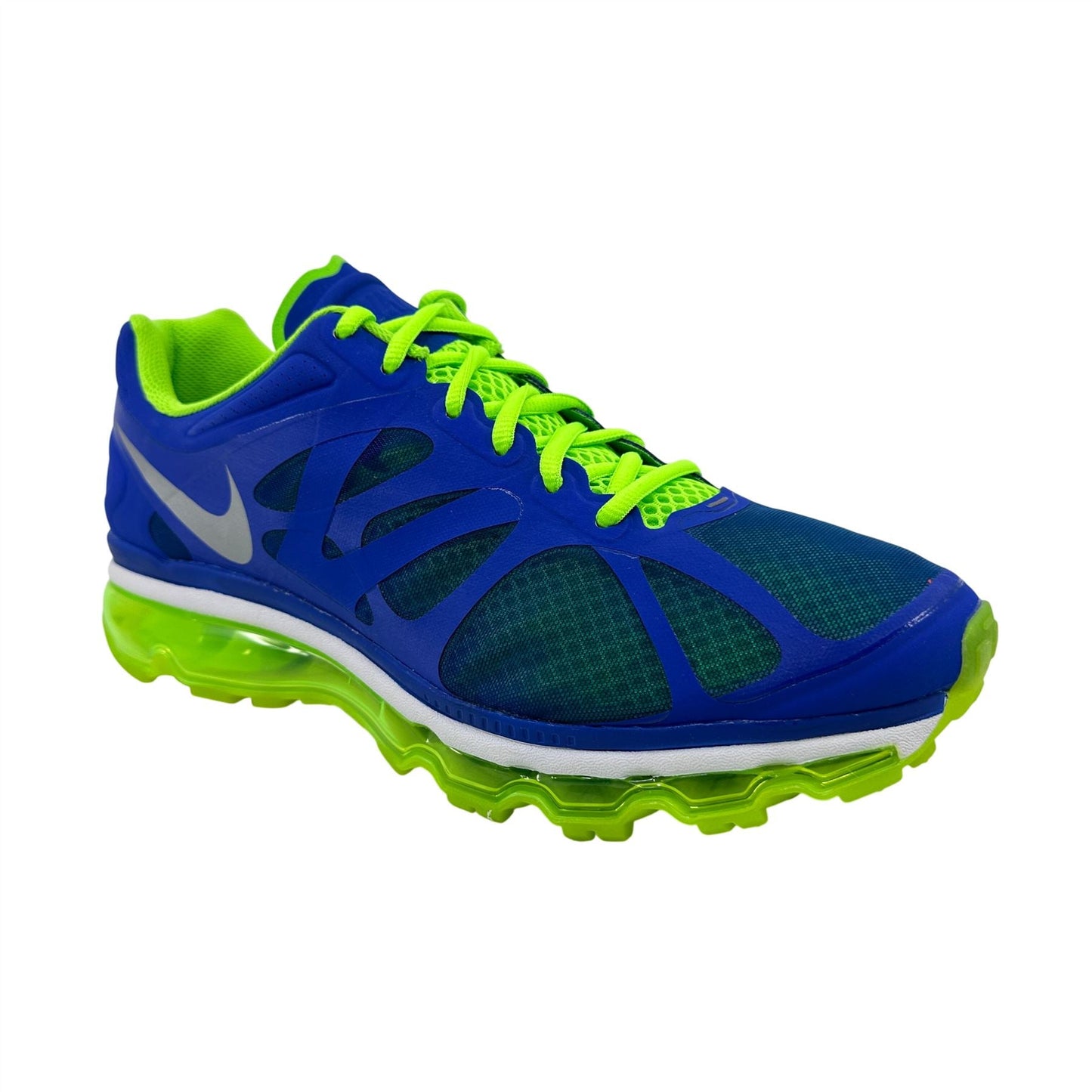 Nike Air Max+ 2012 Royal Blue Metallic Silver Green Mens Athletic Sneaker