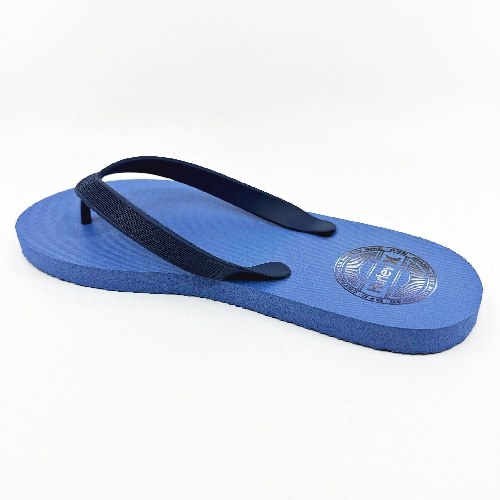 Hurley Mens Blue Logo Flip Flop Pool Beach Sandals