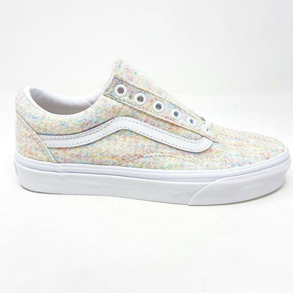 Vans Old Skool (Rainbow Jersey) Multicolor White Womens Classic Casual Shoes