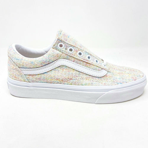 Vans Old Skool (Rainbow Jersey) Multicolor White Womens Classic Casual Shoes