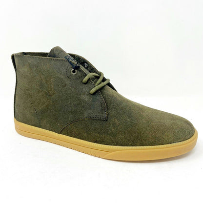 Clae Strayhorn Unlined Olive Waxed Suede Mens Premium Mid Casual Sneakers