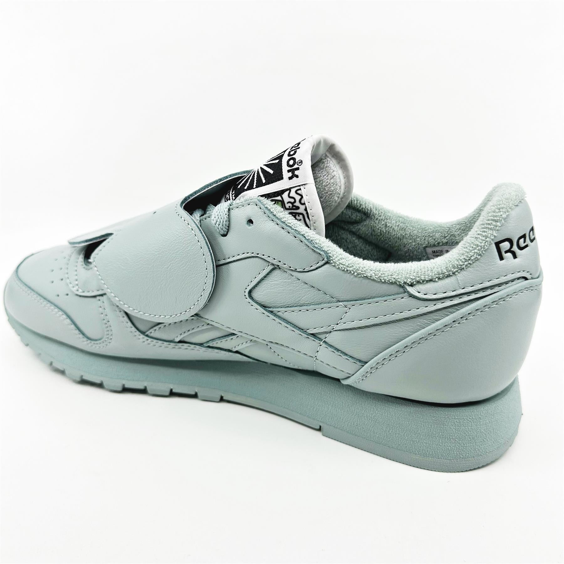 Reebok Classic Leather x Eames Office Sea Gray Black Mens Athletic Sneaker