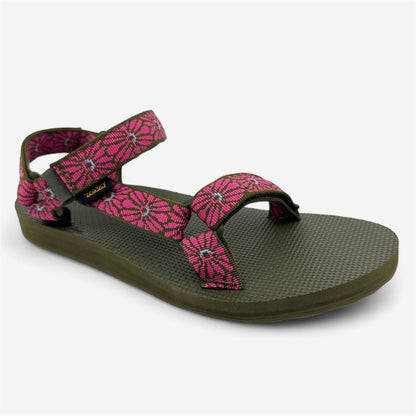 Teva Original Universal Pink Brown Womens Sandal Slip-On