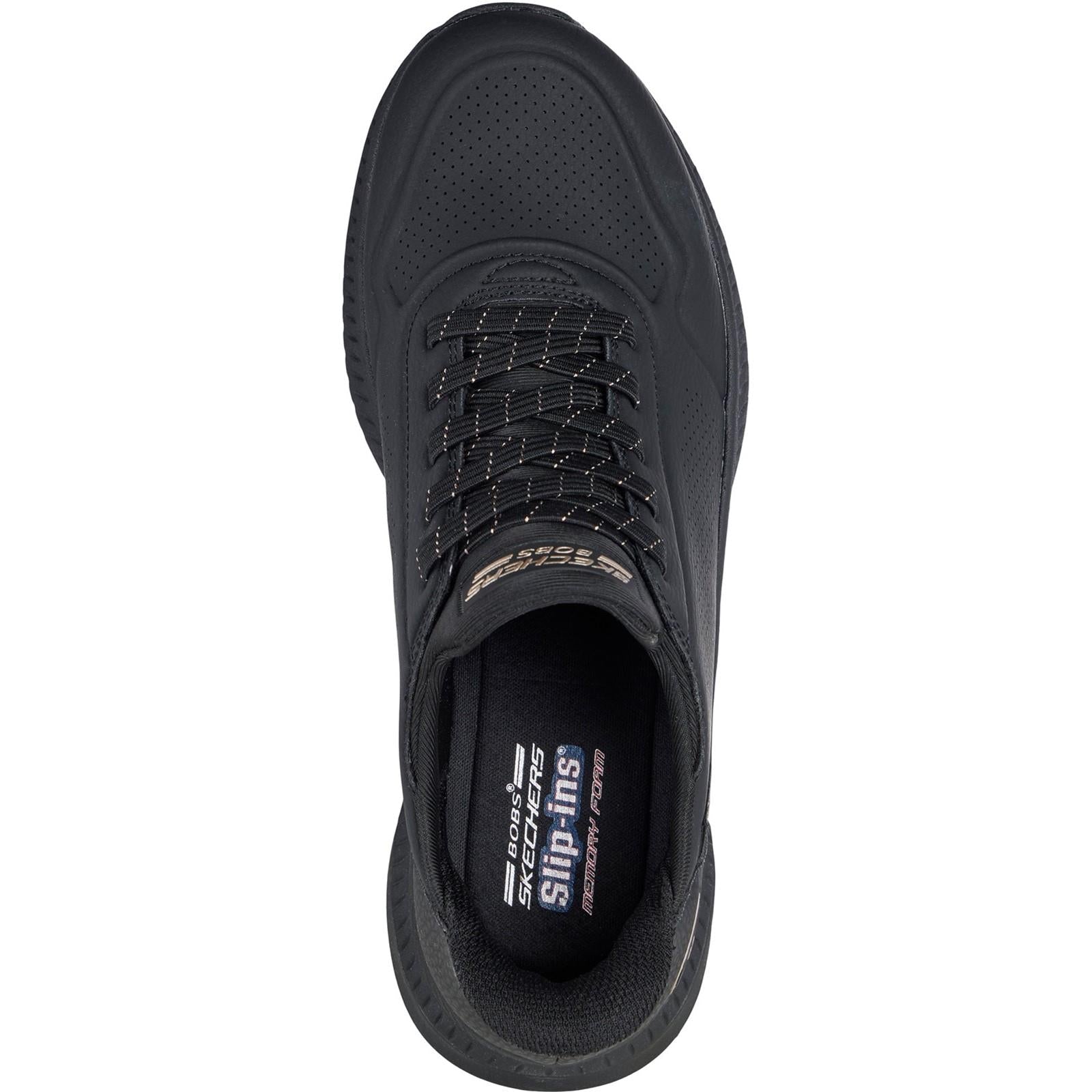Women's Wide Fit Skechers 117740 Slip-ins Bobs Squad 4 Key Look Trainers
