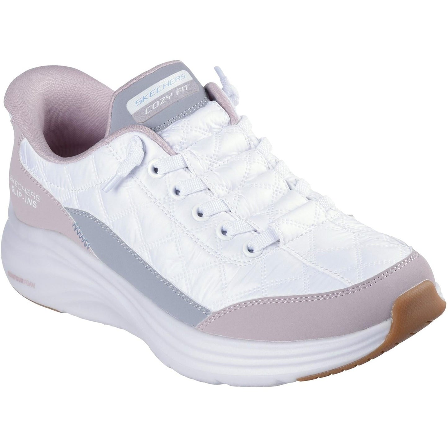 Women's Wide Fit Skechers 150404 Slip-ins Contour Foam Cozy Fit Trainers