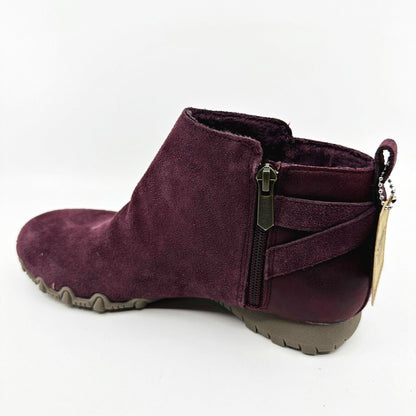 Skechers Bikers MC Embracing Burugndy Womens Wide Ankle Booties Shoes