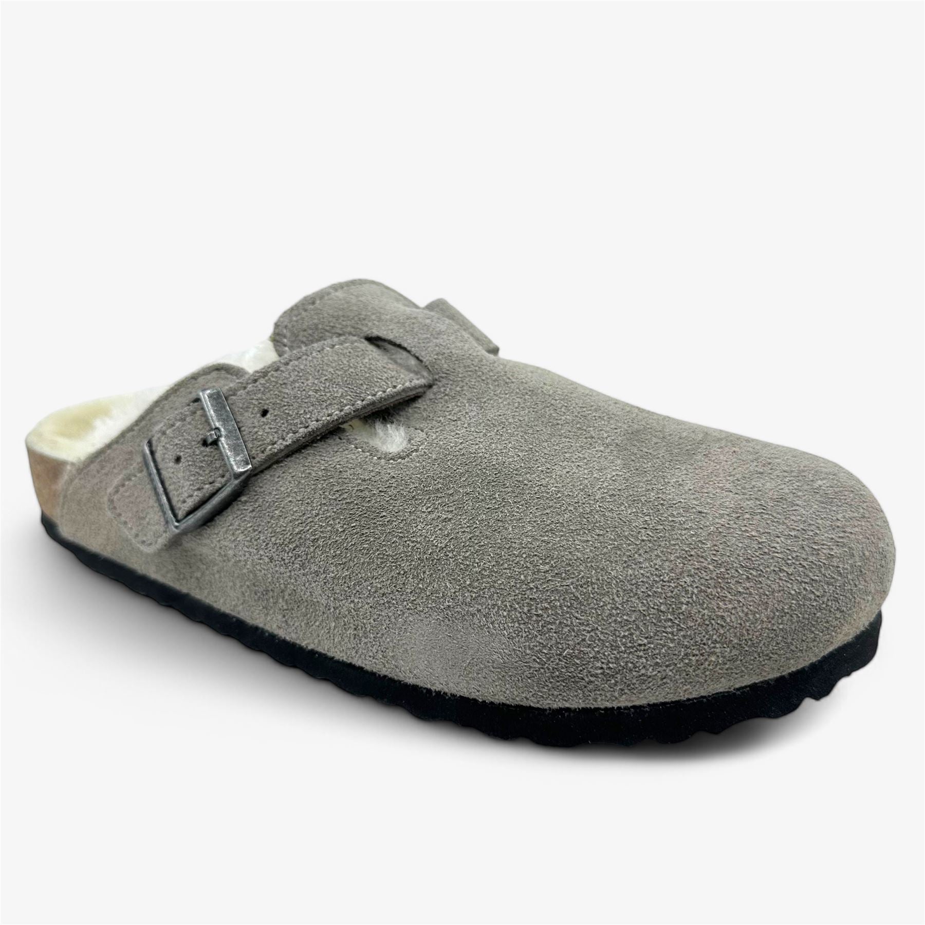 Birkenstock Boston VL Shearling Stone Coin Womens Casual Soft Footbead Clog