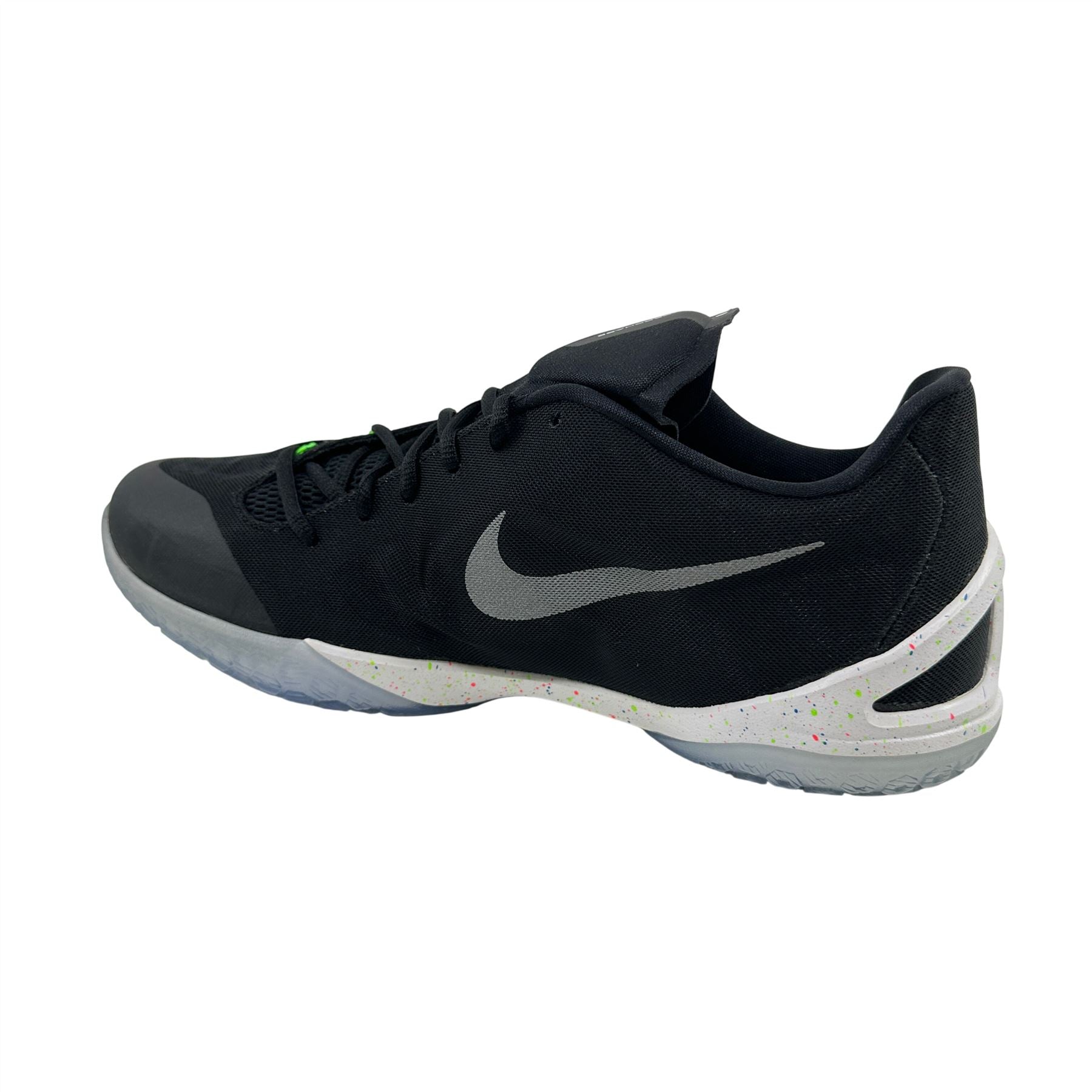 Nike Hyperchase Premium Black Metallic Silver White Mens Size 13 Sneaker