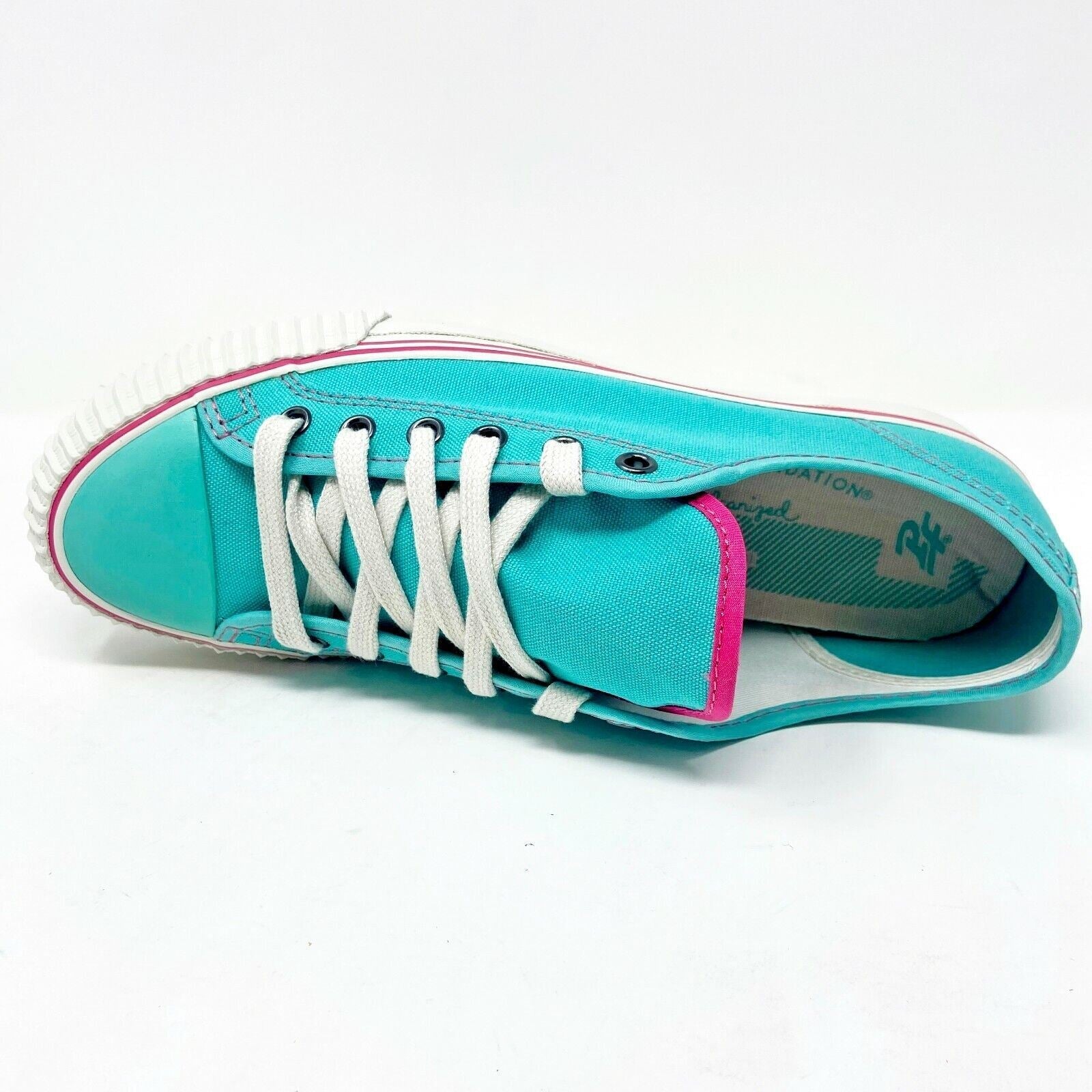 PF Flyers Center Lo Riess Teal White Womens Retro Shoes Sneakers PM11CL2E