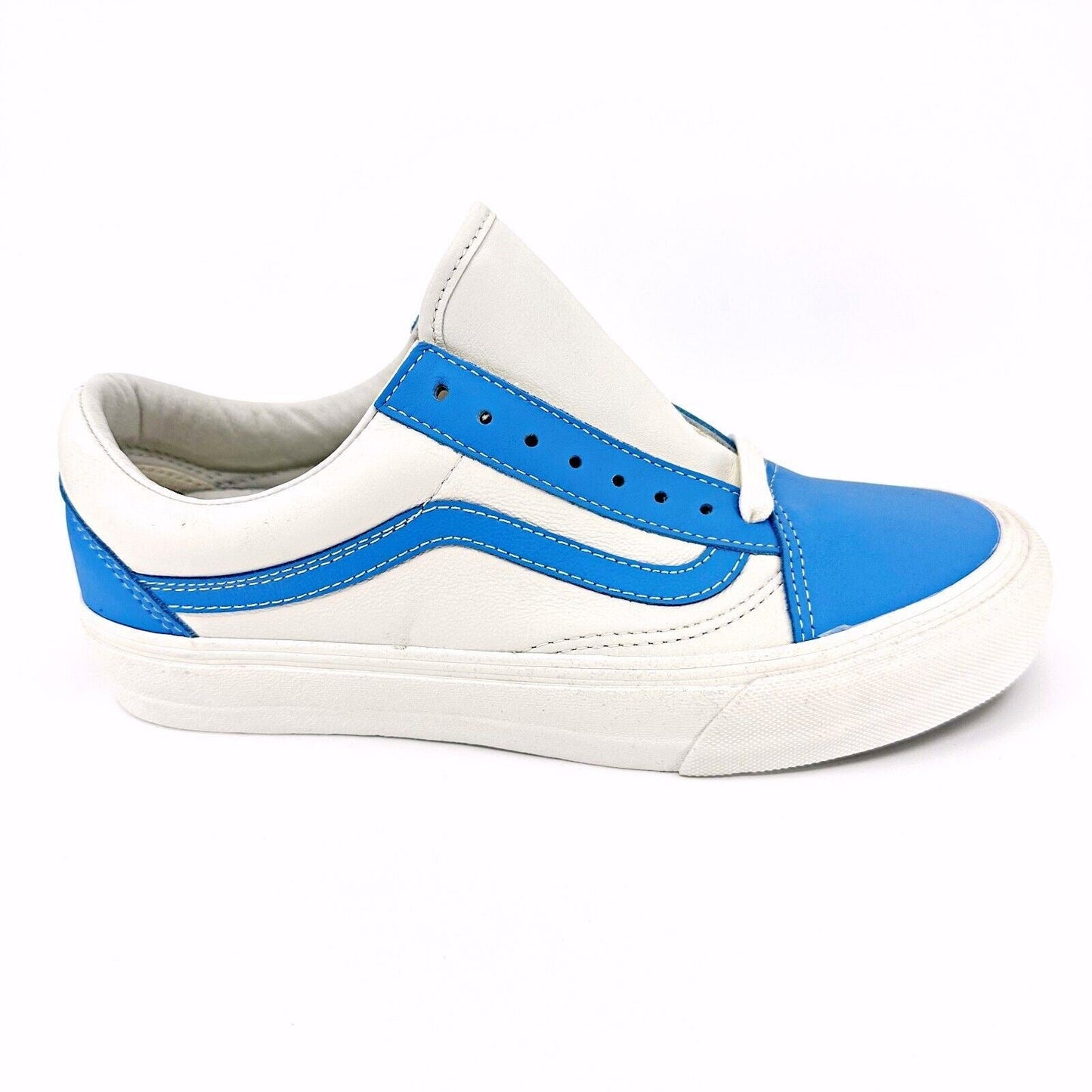 Vans Vault Old Skool VLT LX (Leather) Bonnie Blue Marshmallow Mens Sneakers