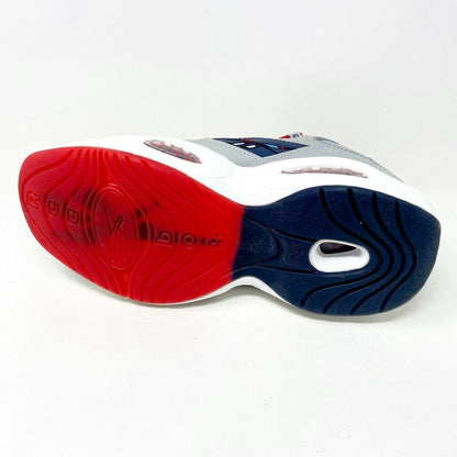 Reebok Question Mid Silver Blue Red Harden Iverson Mens Basketball Shoes FZ1366