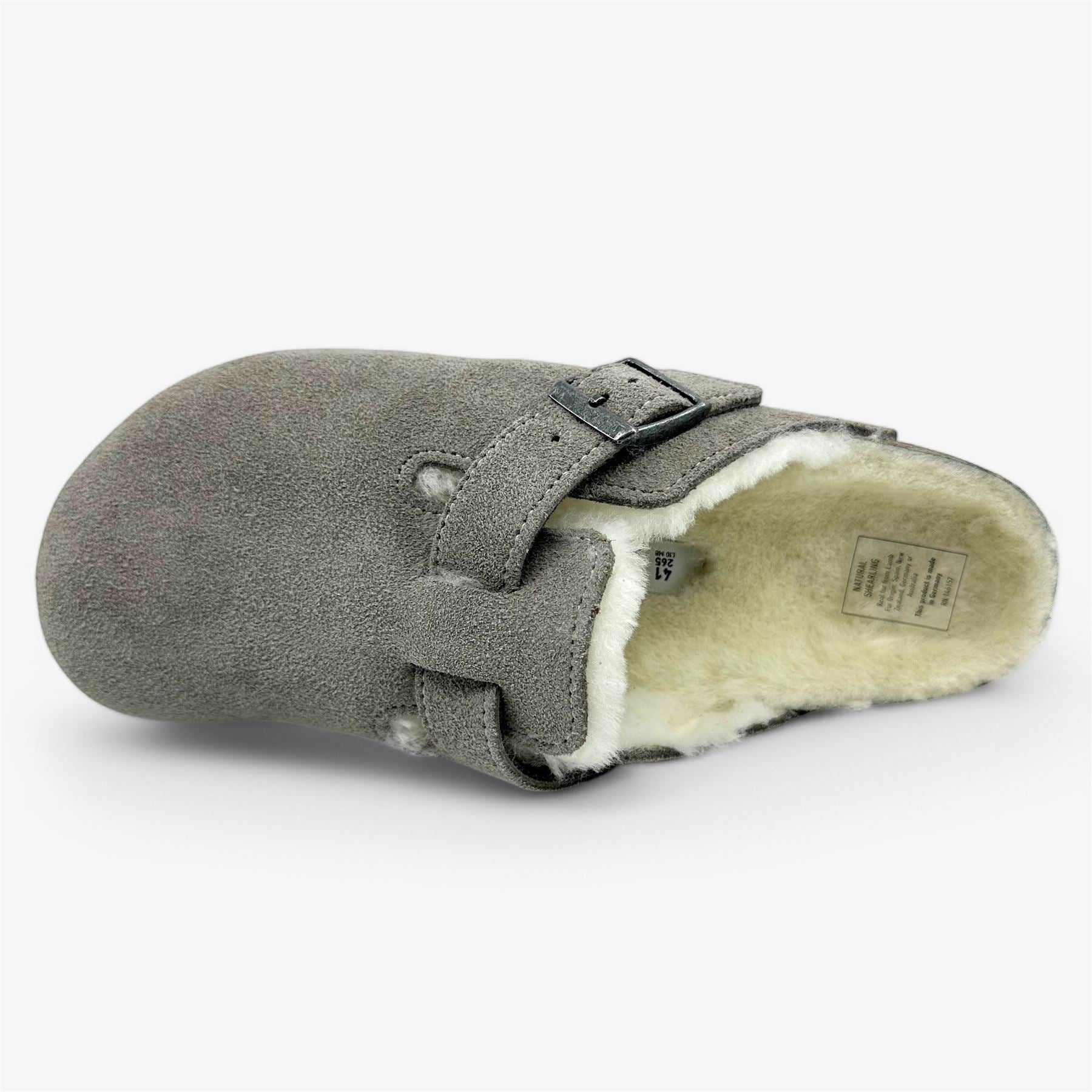 Birkenstock Boston VL Shearling Stone Coin Womens Casual Soft Footbead Clog