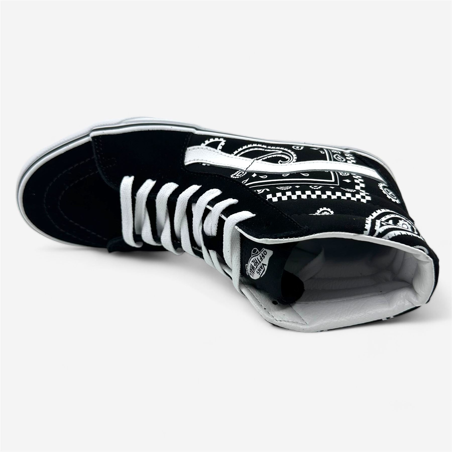 VANS Sk8 Hi (Peace Paisley) Black True White Mens Athletic Sneaker