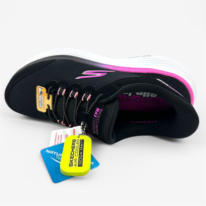 Skechers Max Cushioning Endevour Cardova Black Pink Womens Athletic Sneaker