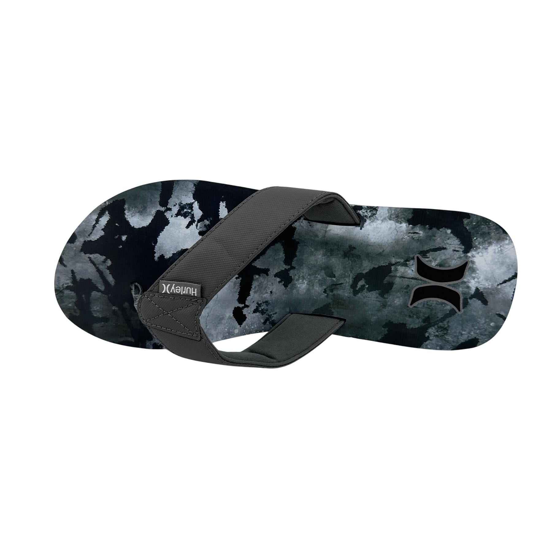 Hurley Logo Medium Gray Camo White Mens Sandal Pool Beach Flip Flop