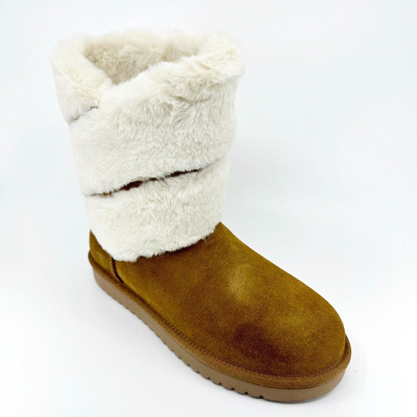 Koolaburra by UGG Dezi Short Chestnut  Womens Size 8 Faux Fur Shearling Boots