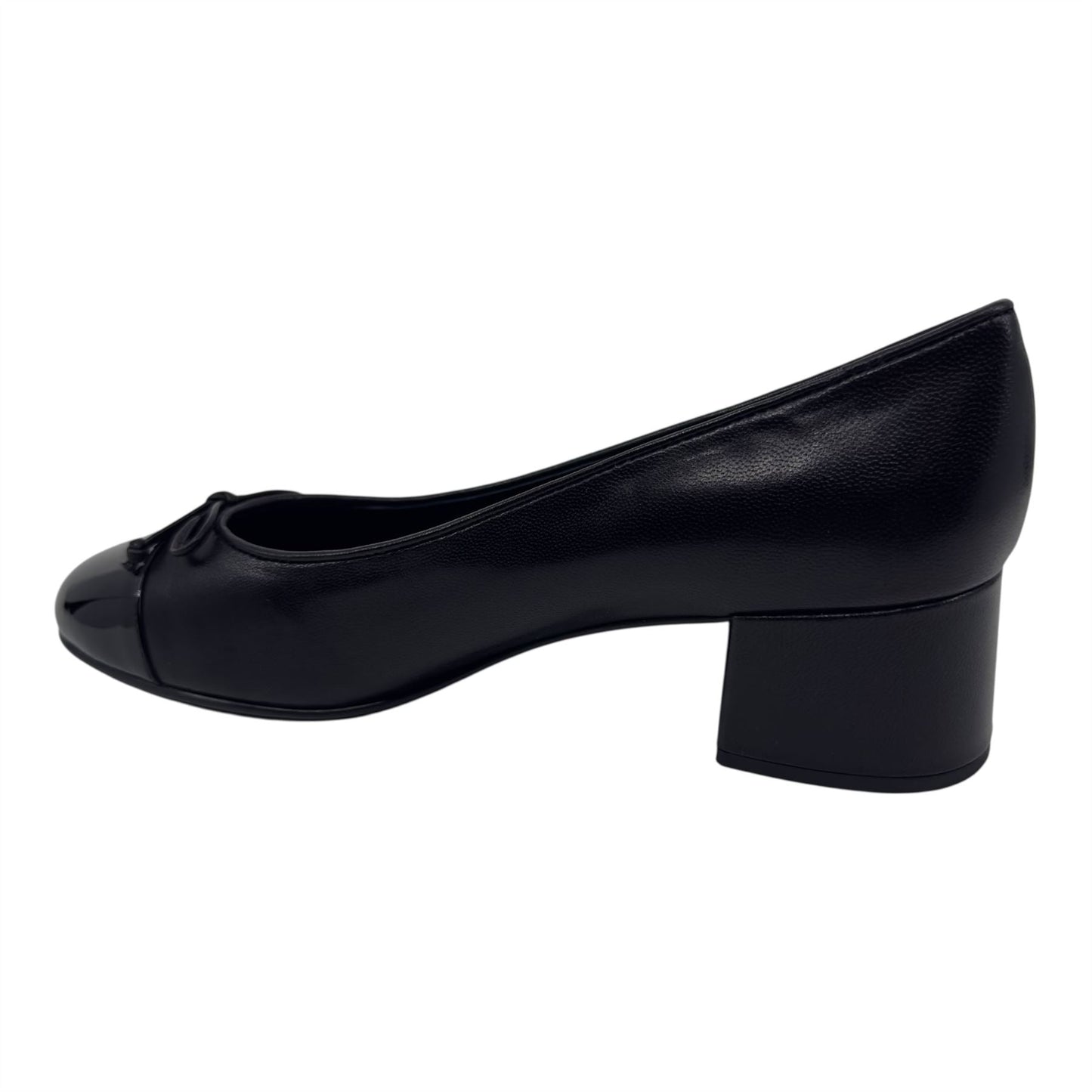 Tory Burch Cap Toe Pump 45MM Perfect Black Womens Heel Goat Leather Pump