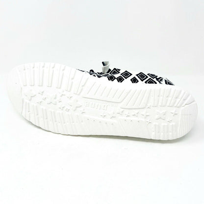 Hey Dude Womens Wendy Print Black White Aztec Size 10 Slip On Comfort Shoes