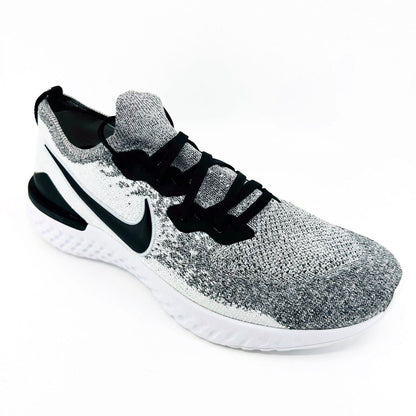 Nike Epic React Flyknit 2 White Black Platinum Oreo Mens Running Sneaker