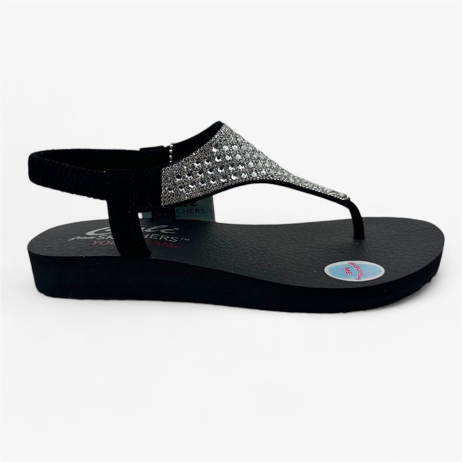 Skechers Meditation Rockstar Black Womens Sandal Slingback