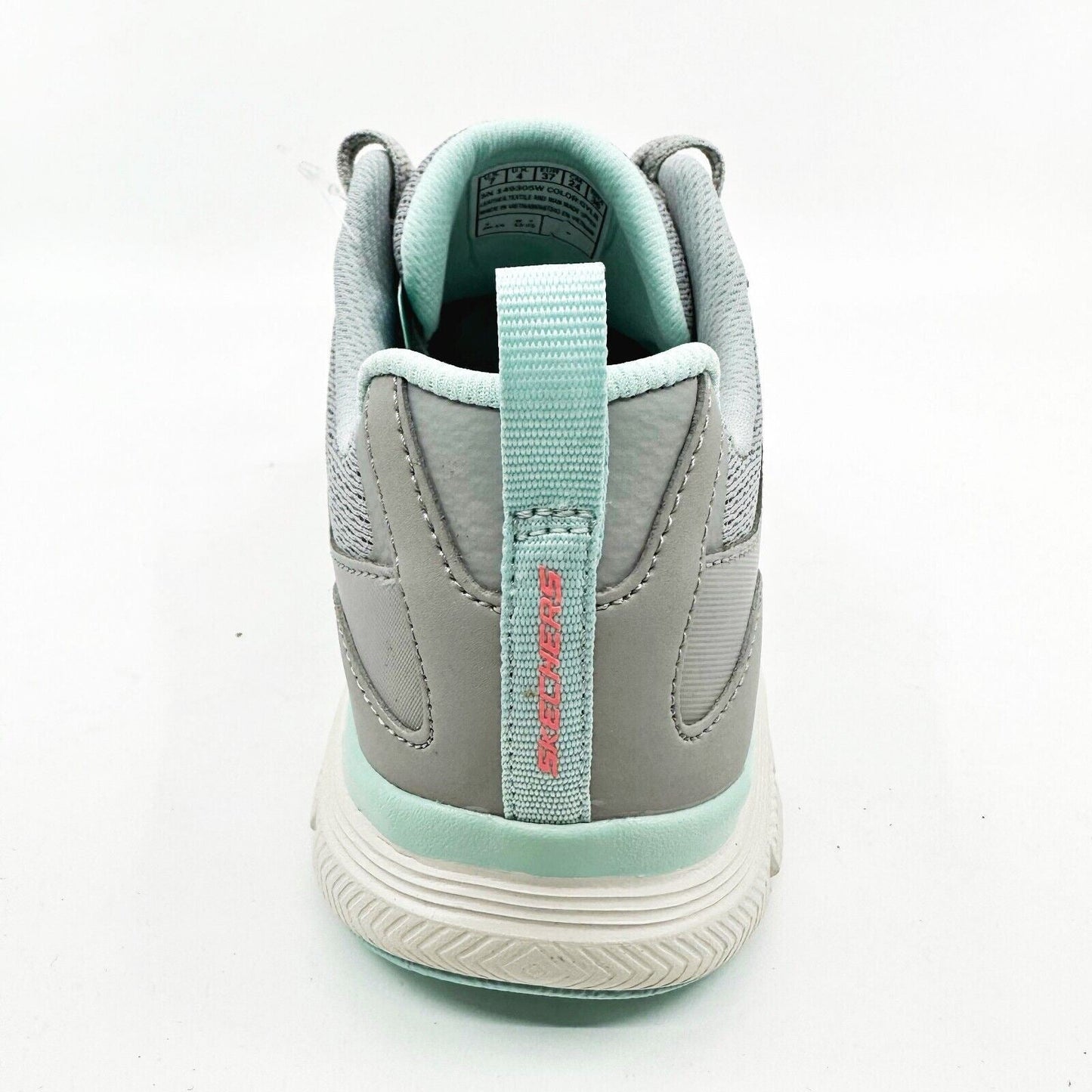 Skechers Flex Appeal 4.0 Active Flow Gray Light Blue Womens Wide Sneakers